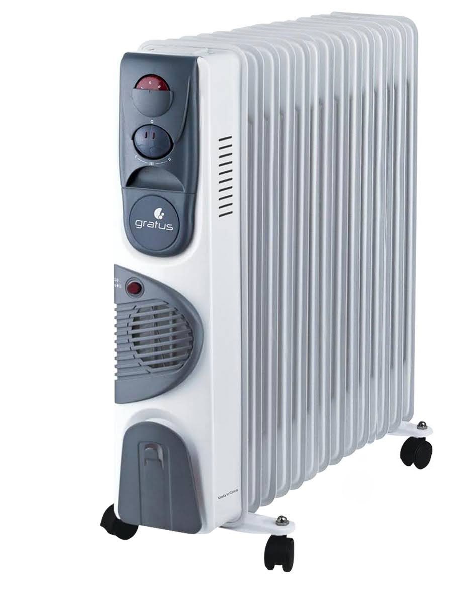 Gratus 13 Fins Oil Heater 2900W with Turbo Fan & Thermostat Control – GHT1329ATB - Small Home Appliances by Gratus