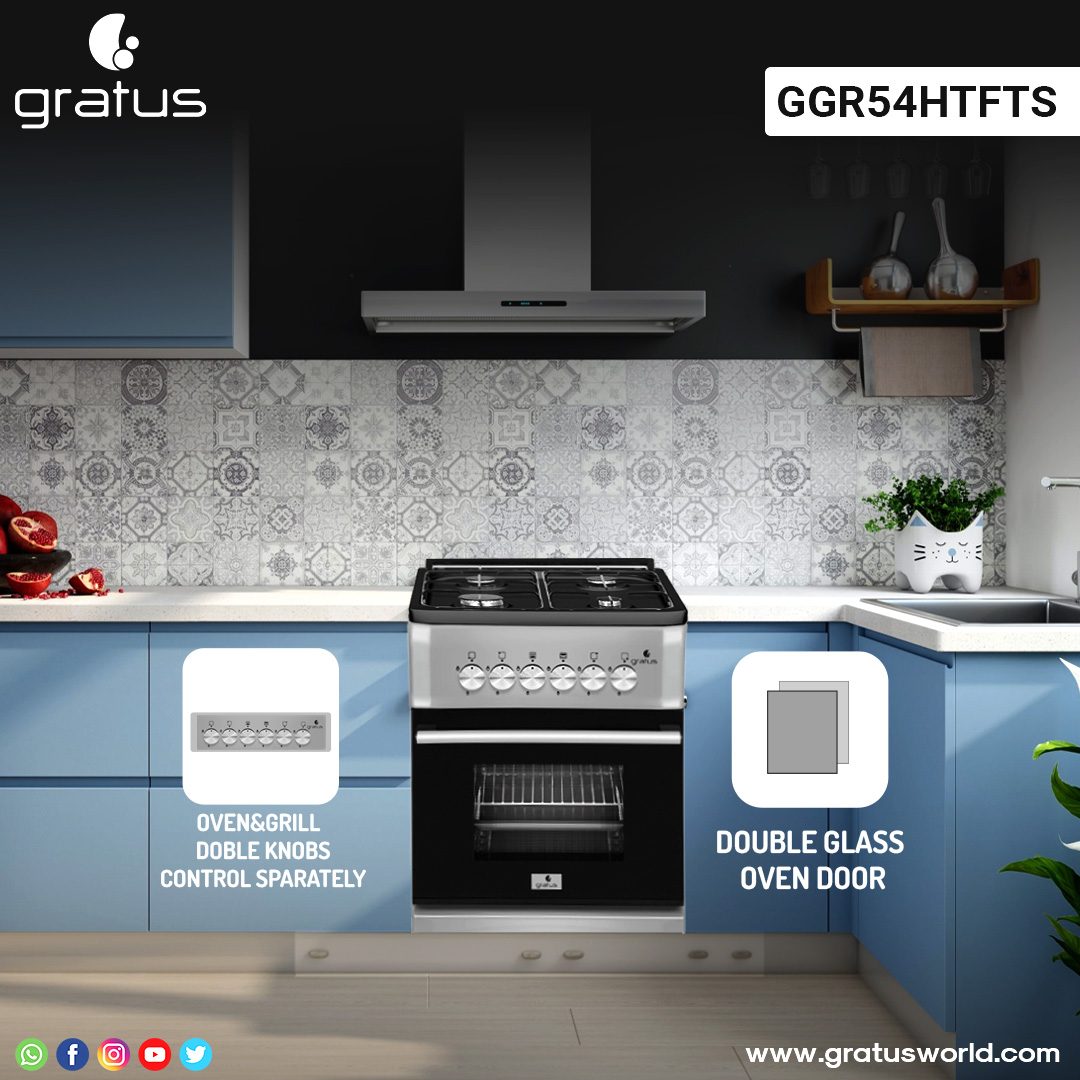 Gratus 50×50 Freestanding Cooker with 2 Gas Burners image 3