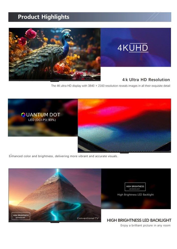 Gratus 100″ QLED WebOS powered 4K Edgeless UHD SMART TV with ThinQ AI image 12