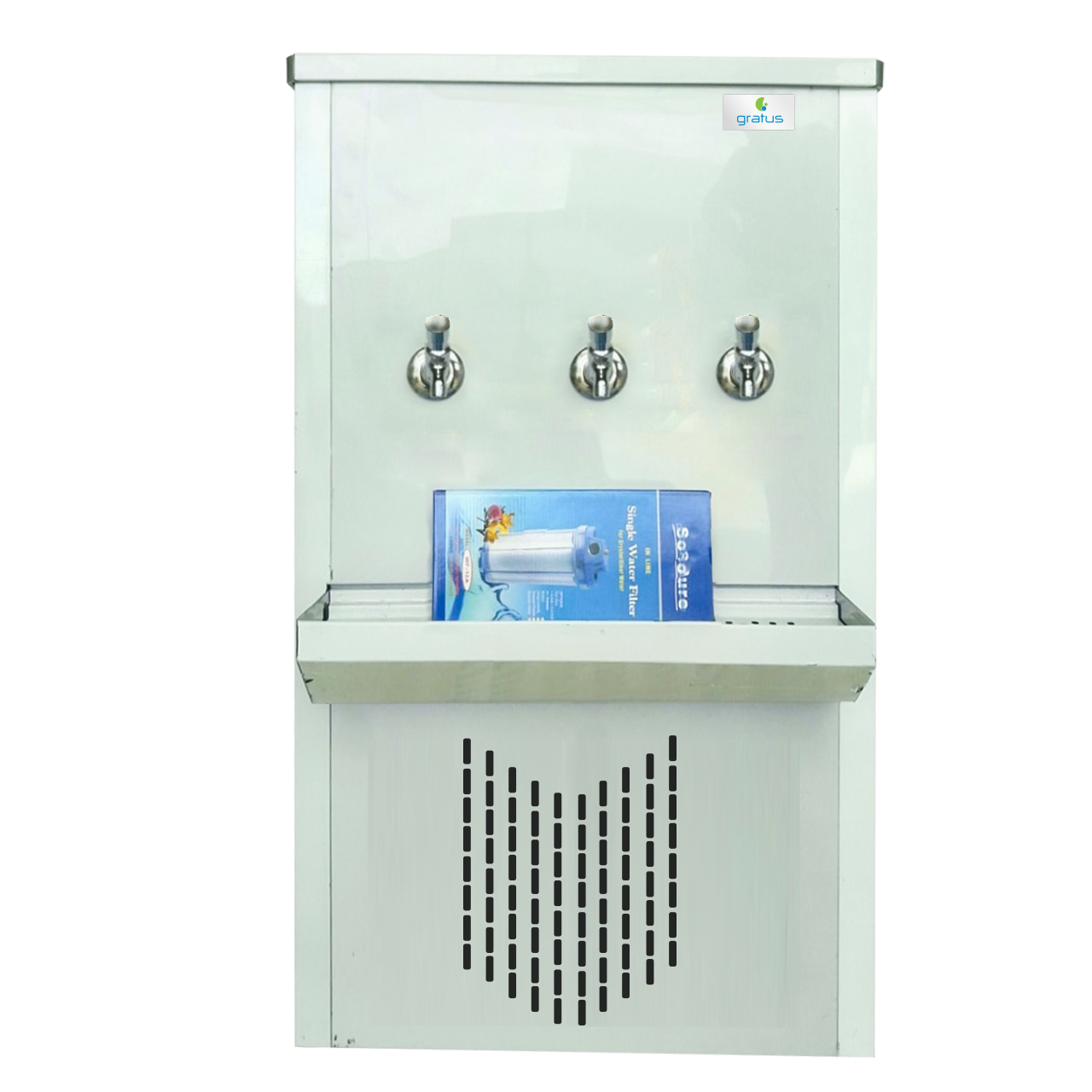 Gratus 3 Tap 45 Gallons Stainless Steel Commercial Water Cooler - Water Cooler by Gratus