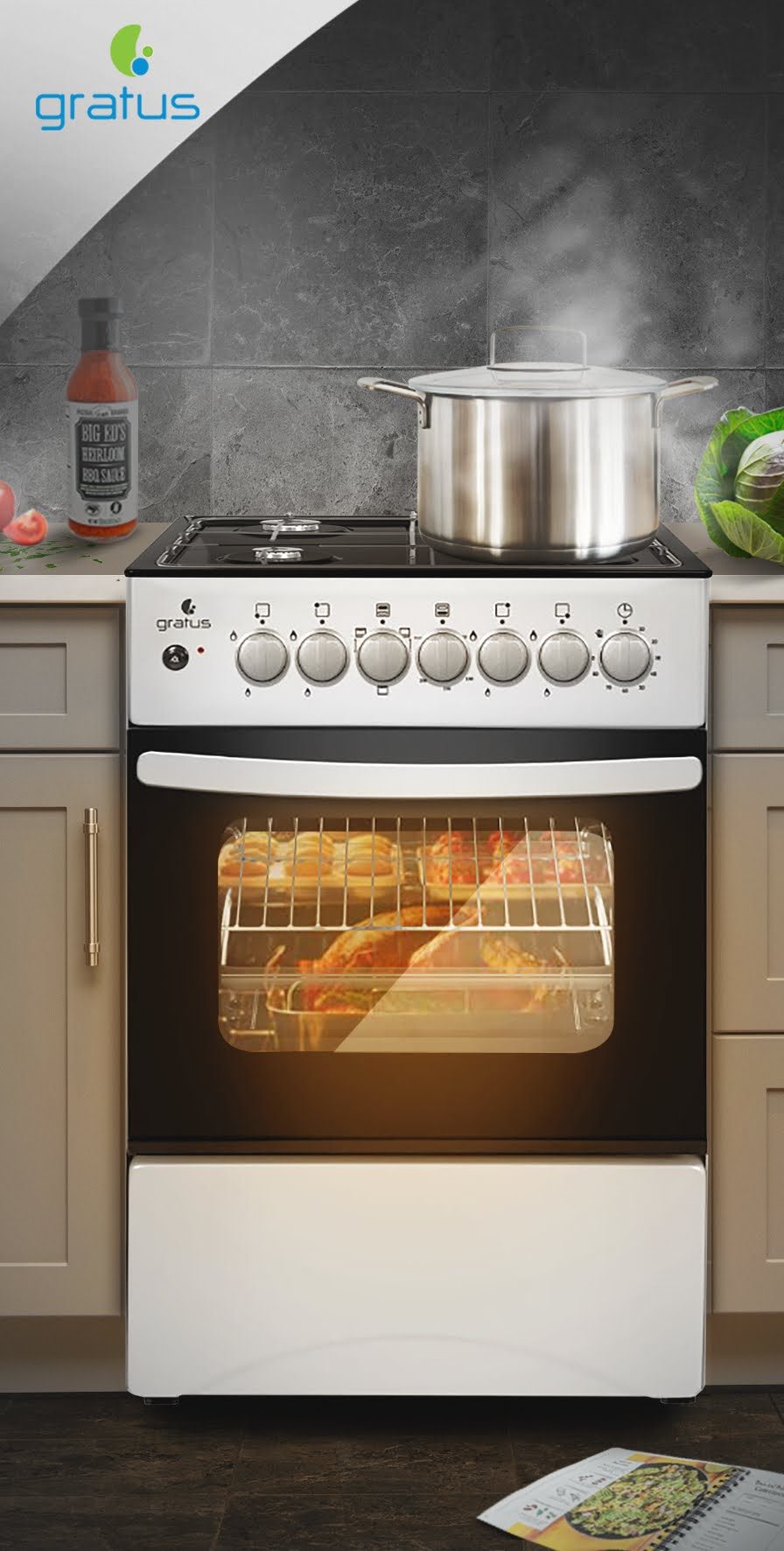Gratus Classic Series 50 × 50 cm Full Gas Free Standing Cooker with 4 Euro Burners image 8