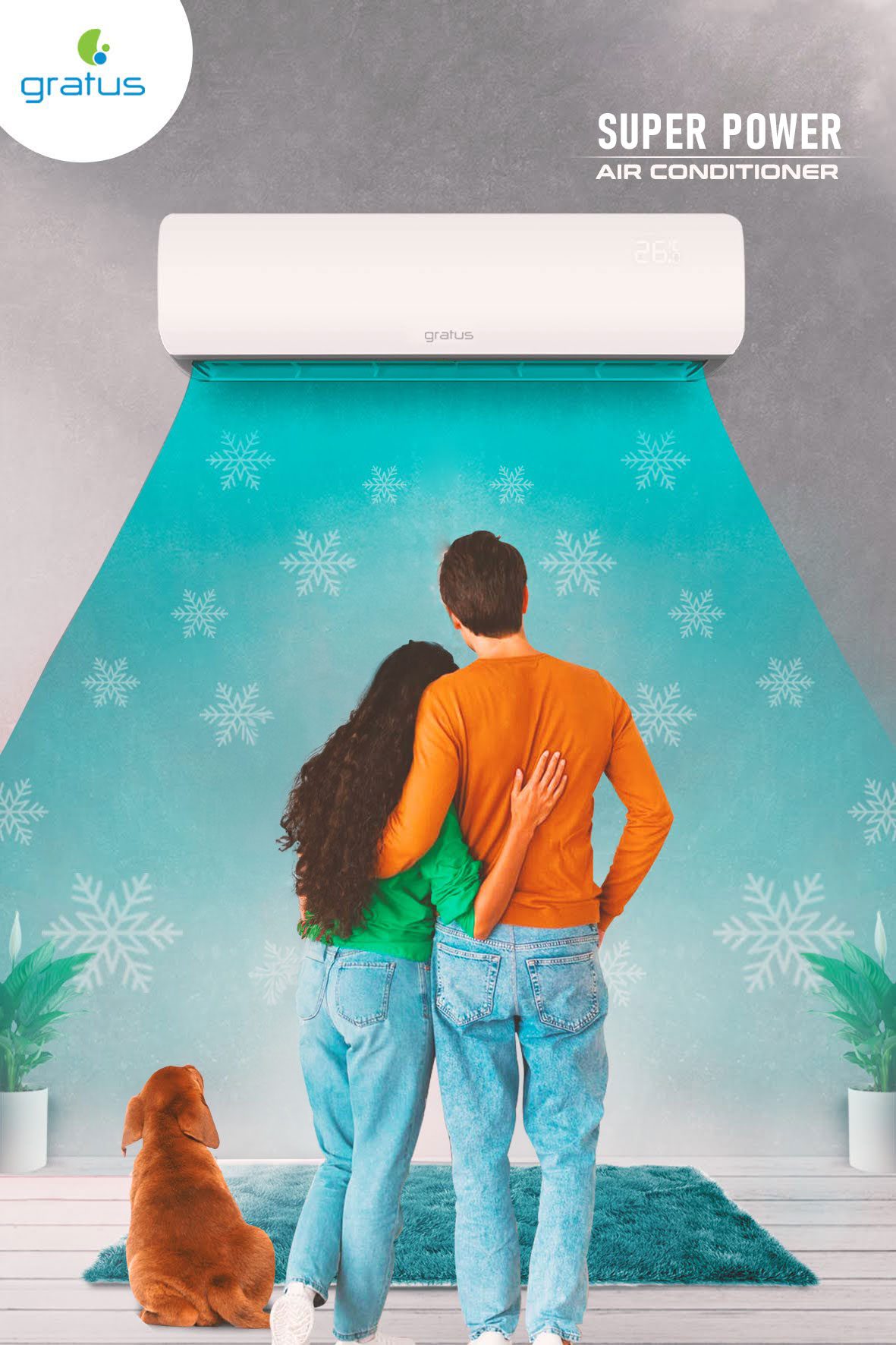 GRATUS 1 Ton 4 Way Split Air Conditioner Rotary Type with Smart Function image 2