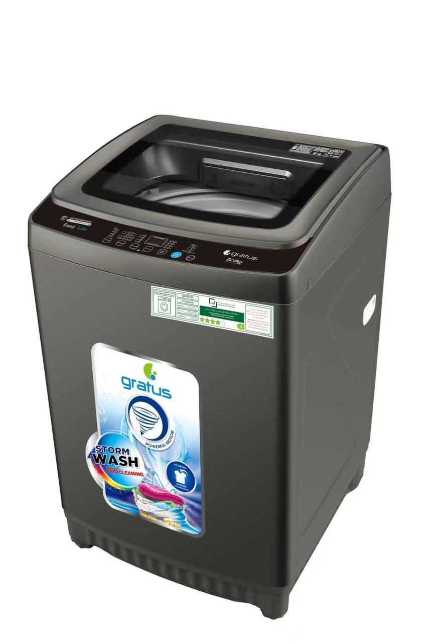 Gratus 22 KG Fully Automatic Top Load Washing Machine | 10 Wash Programs | Active Wash System | Stain Master Technology | Transparent Glass Lid | GFT22AKCDX1 - Washing Machine by Gratus