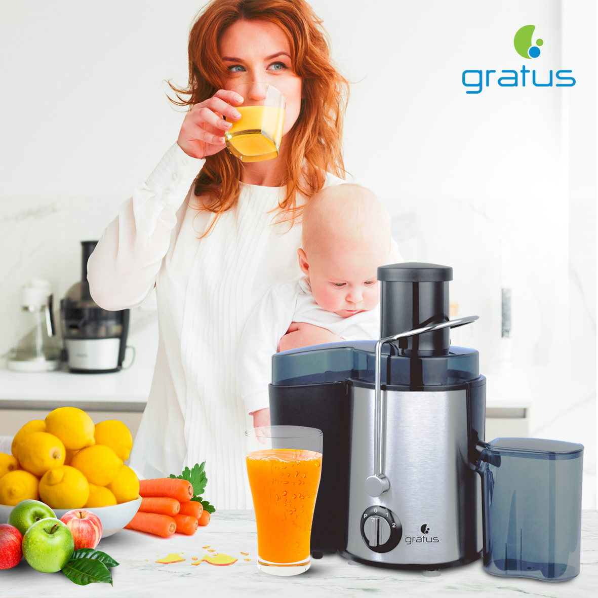 Gratus 500W Juicer with 2-Speed Control & Stainless Steel Housing – GRJR350FAF image 4