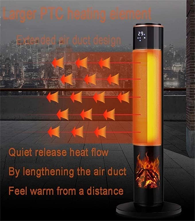 Gratus 2000W Tower PTC Ceramic Heater with 3D Flame Effect & Remote Control – GPFH2002TC image 5