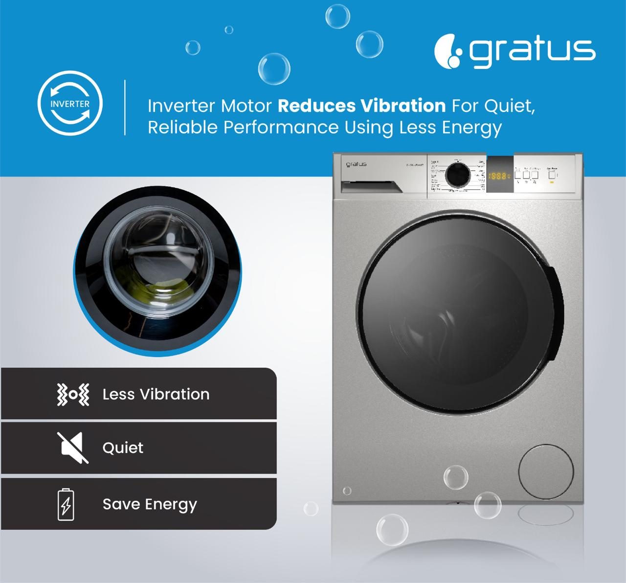 Gratus 10Kg Front Load Washing Machine image 5