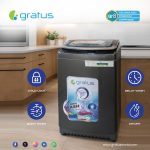 Gratus 22 KG Fully Automatic Top Load Washing Machine | 10 Wash Programs | Active Wash System | Stain Master Technology | Transparent Glass Lid | GFT22AKCDX1 image 3
