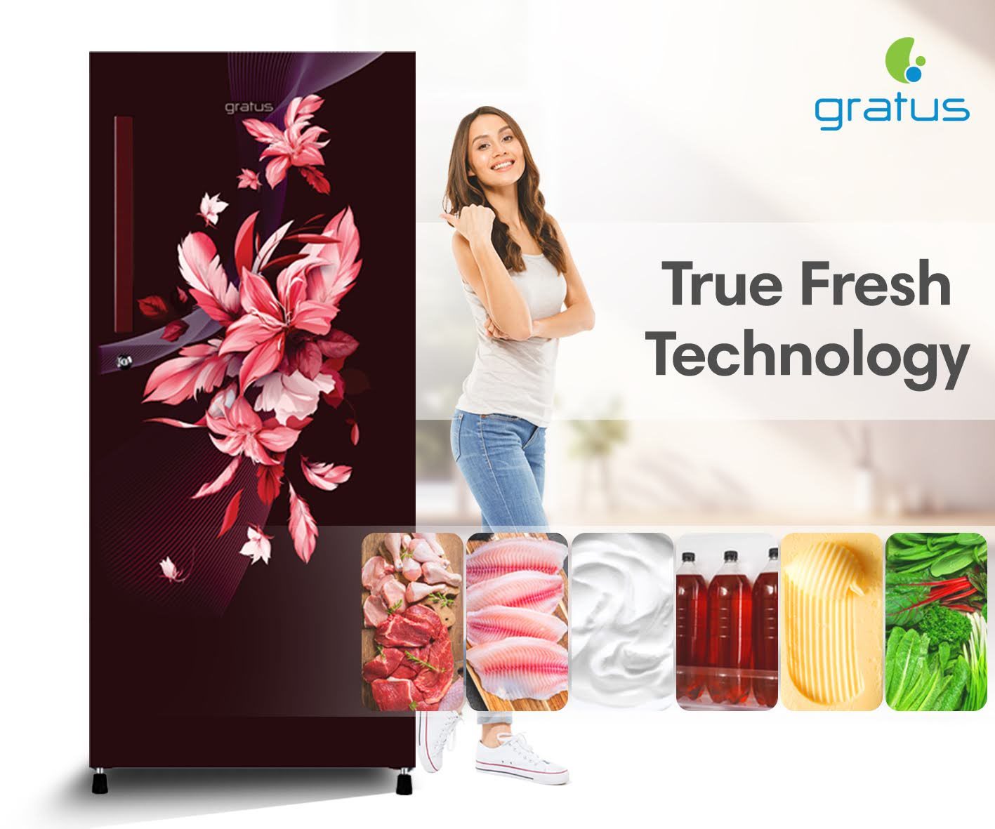Gratus GDCR276RHI Direct Cool Single Door Refrigerator image 2
