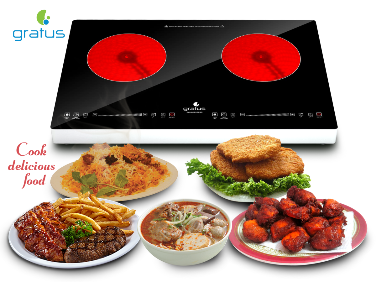 Gratus Double Burner 3000W Infrared Electric Cooker – Sensor Touch & Knob Control image 2
