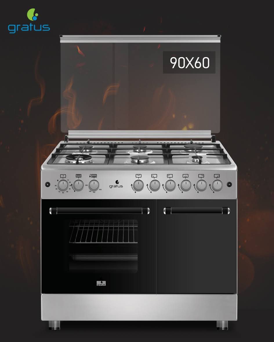 Gratus 90×60 cm 6 Burner Free Standing Gas Cooker with Gas Oven & Grill – GGR961FRTX image 9
