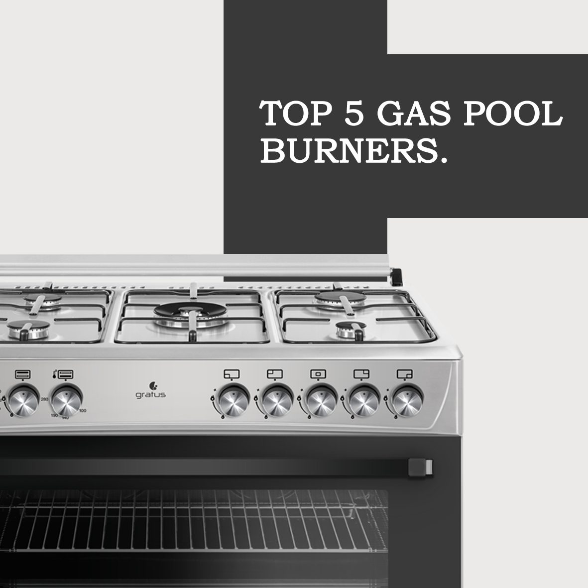 Gratus 90×60cm Free Standing Full Safety Gas Cooker with 5 Gas Burners product detail image