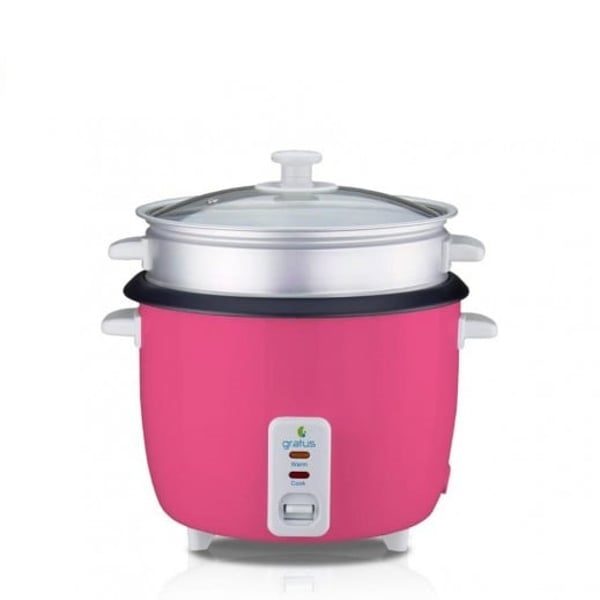 Gratus 2-in-1 Electric Rice Cooker 1.8L with Cook & Keep Warm Function (Pink) – GRC18700GBC - Small Home Appliances by Gratus
