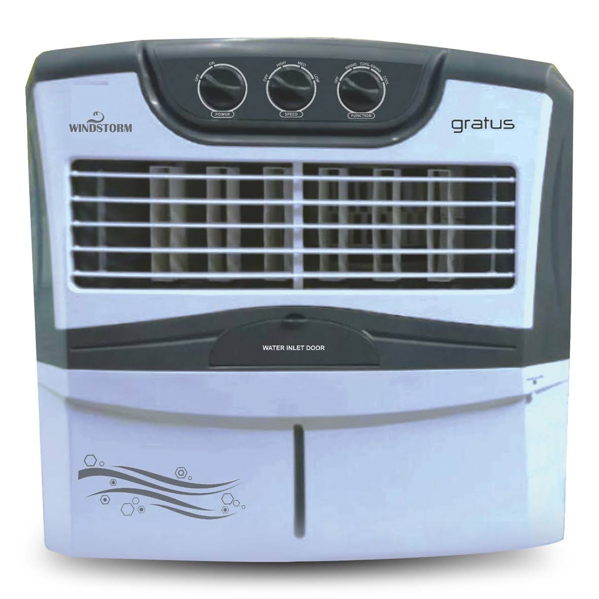Gratus 60L WINDSTORM60 Air Cooler with Four-Way Air Deflection - Fan & Evaporative Coolers by Gratus