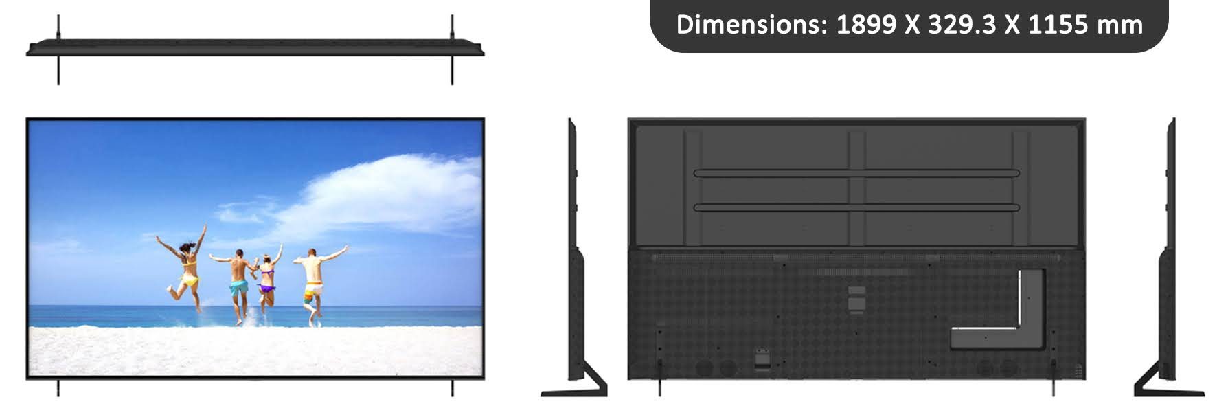 Gratus 85" WebOS Powered 4K Edgeless UHD Smart LED TV with ThinQ AI image 4