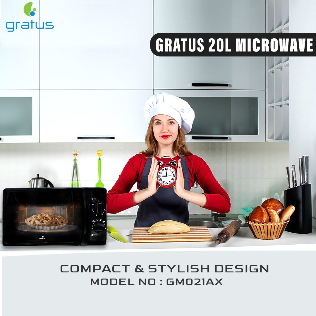 Gratus Solo Microwave Oven with Full Glass Door image 3