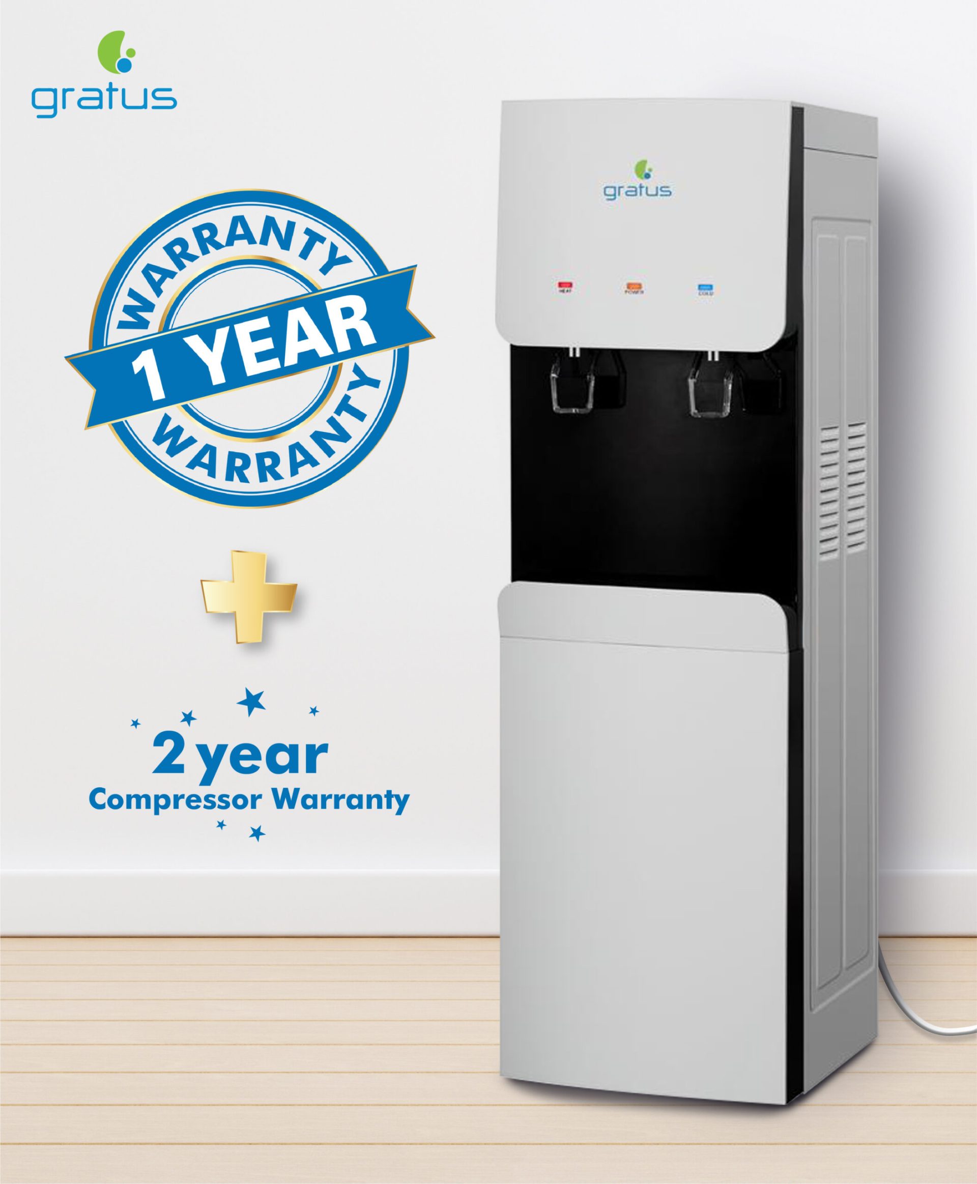 Gratus Hot & Cold Water Dispenser with Refrigerator image 5