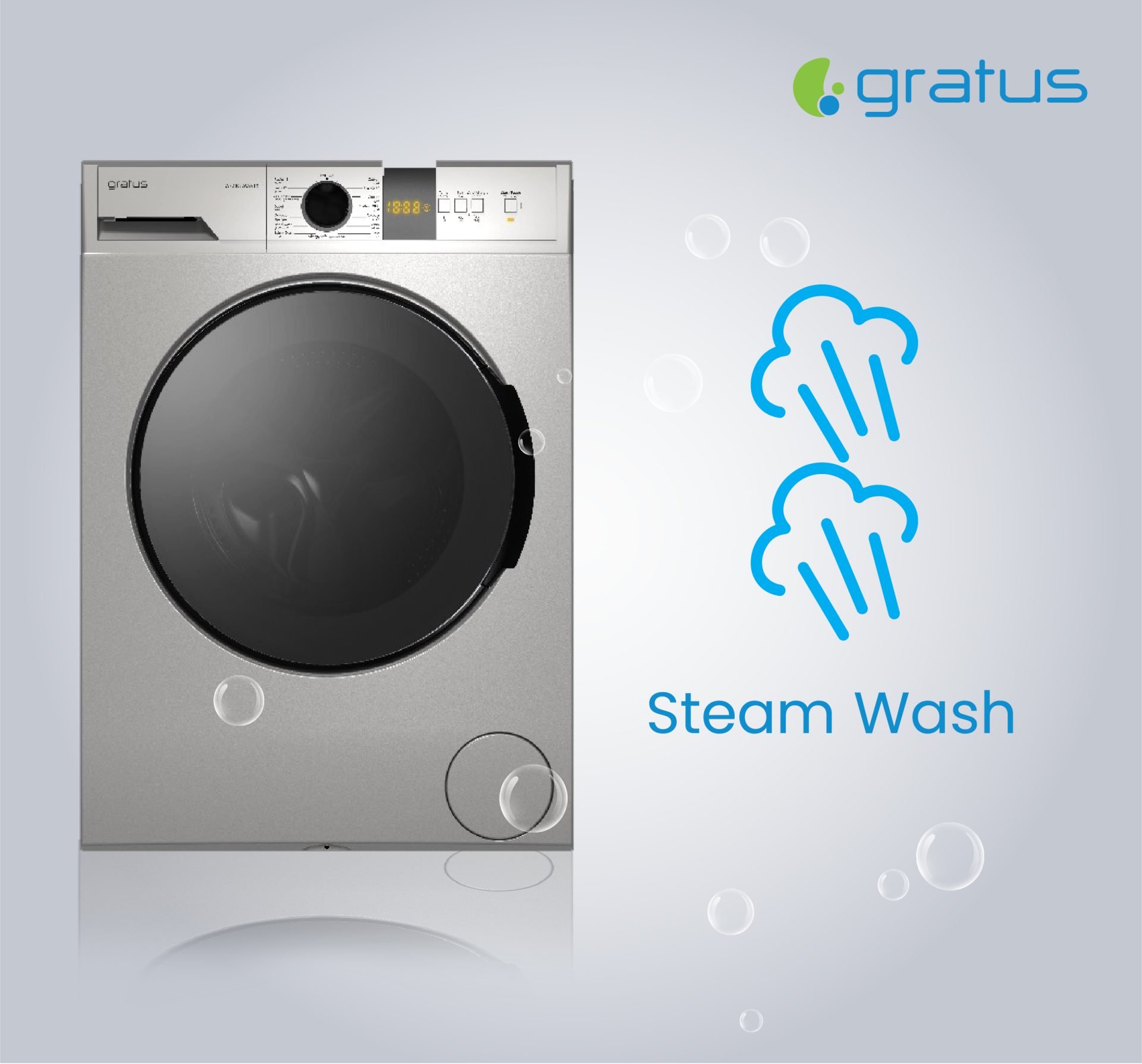 Gratus 8 KG Front Load Washing Machine 1400 RPM & 15 Programs image 10