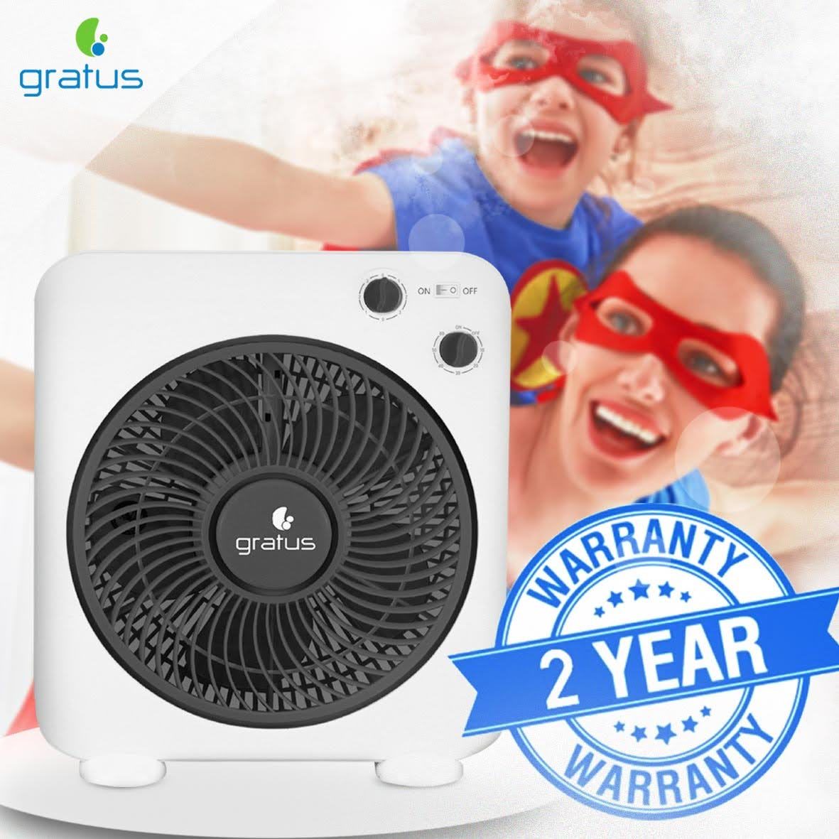 Gratus 12" Electric Box Fan with 5 Leaf Strong Blades image 4
