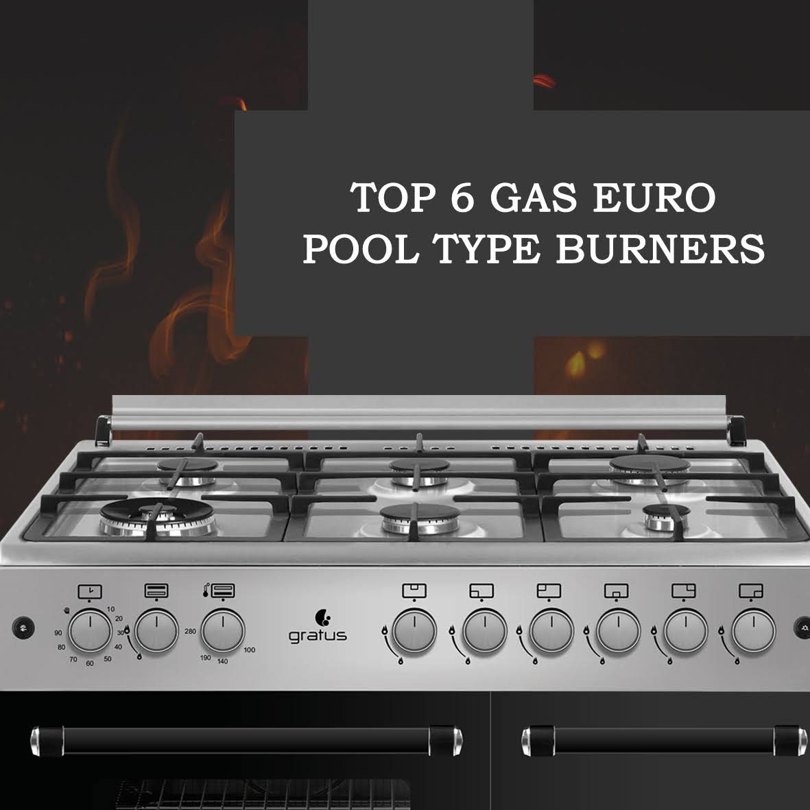 Gratus 90×60 cm 6 Burner Free Standing Gas Cooker with Gas Oven & Grill – GGR961FRTX image 8