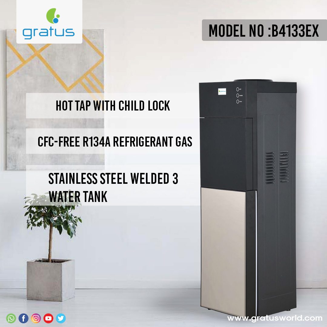 Gratus Bottom Loading Floor Standing Water Dispenser with Refrigerator | Hot product detail image