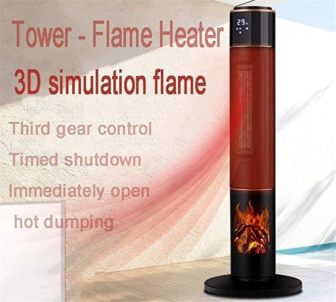 Gratus 2000W Tower PTC Ceramic Heater with 3D Flame Effect & Remote Control – GPFH2002TC image 8