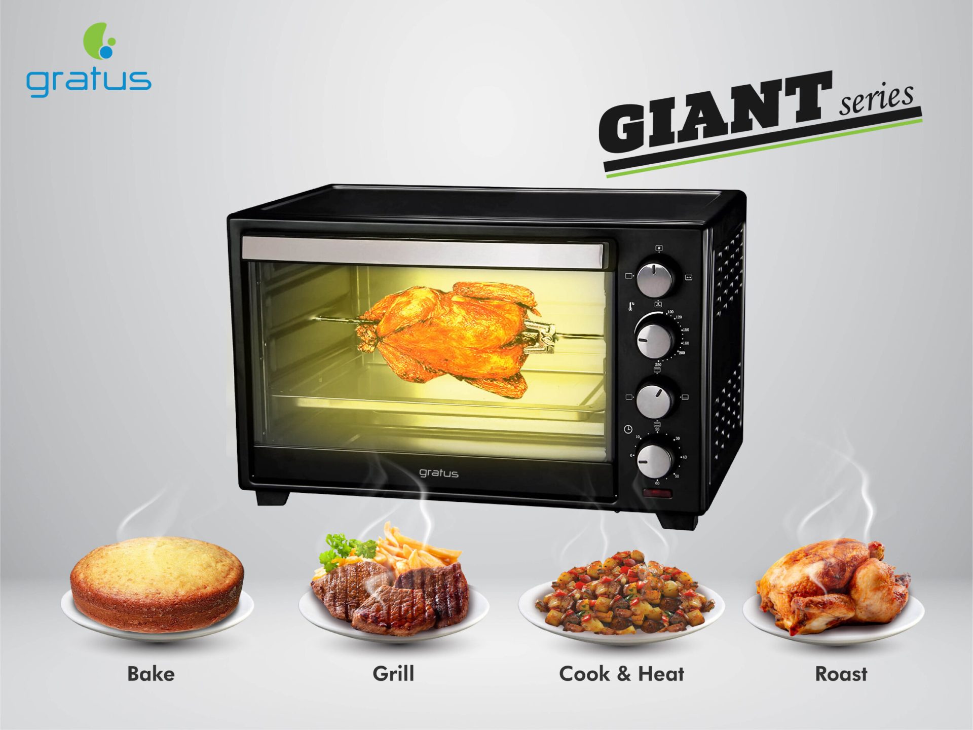 Gratus 48L Electric Oven Toaster Grill with Rotisserie image 6