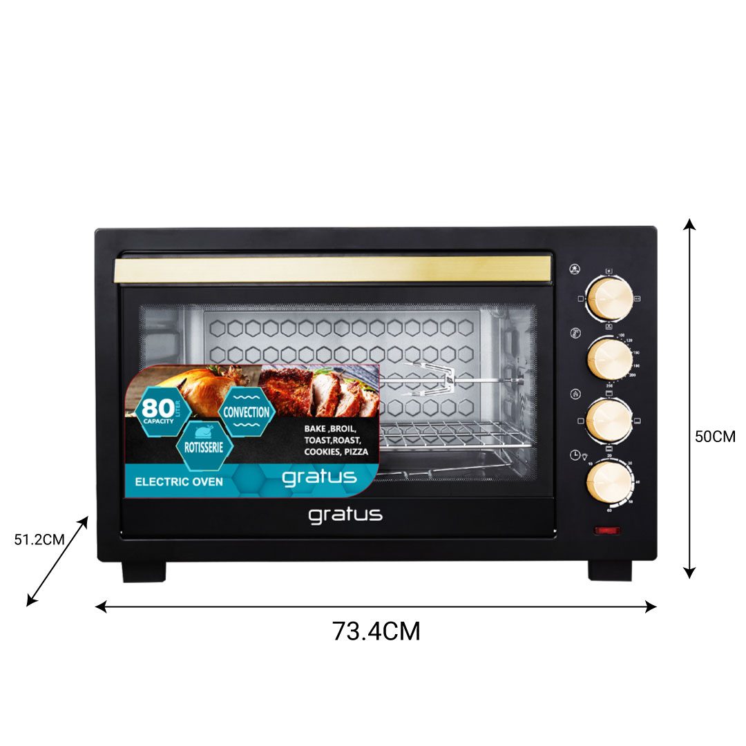 Gratus 80L 2800W Electric Oven Toaster Grill with Rotisserie product detail image