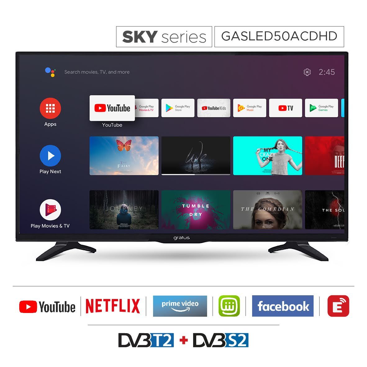 Gratus 50 Inch UHD 4K Smart LED TV with Android 11.0 image 3