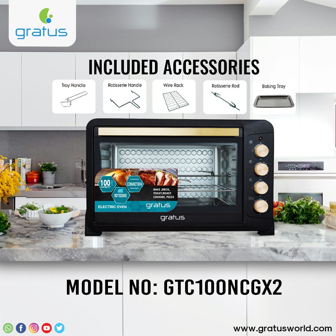 Gratus 100L Electric Oven Toaster Grill with Rotisserie image 5