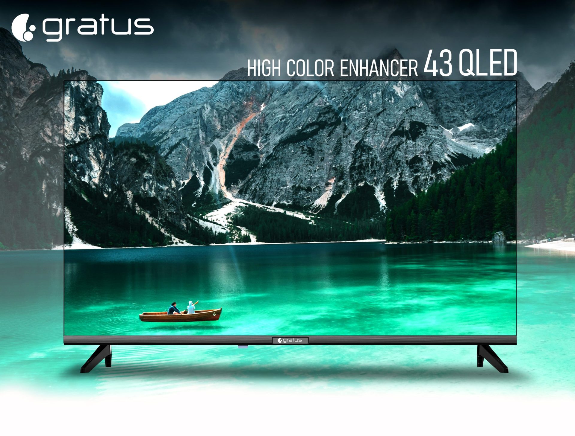 Gratus 43-Inch QLED Full HD Smart TV | Android 14 | Frameless Design | Built-in DVB-T2/S2 | LT43Q24H product detail image