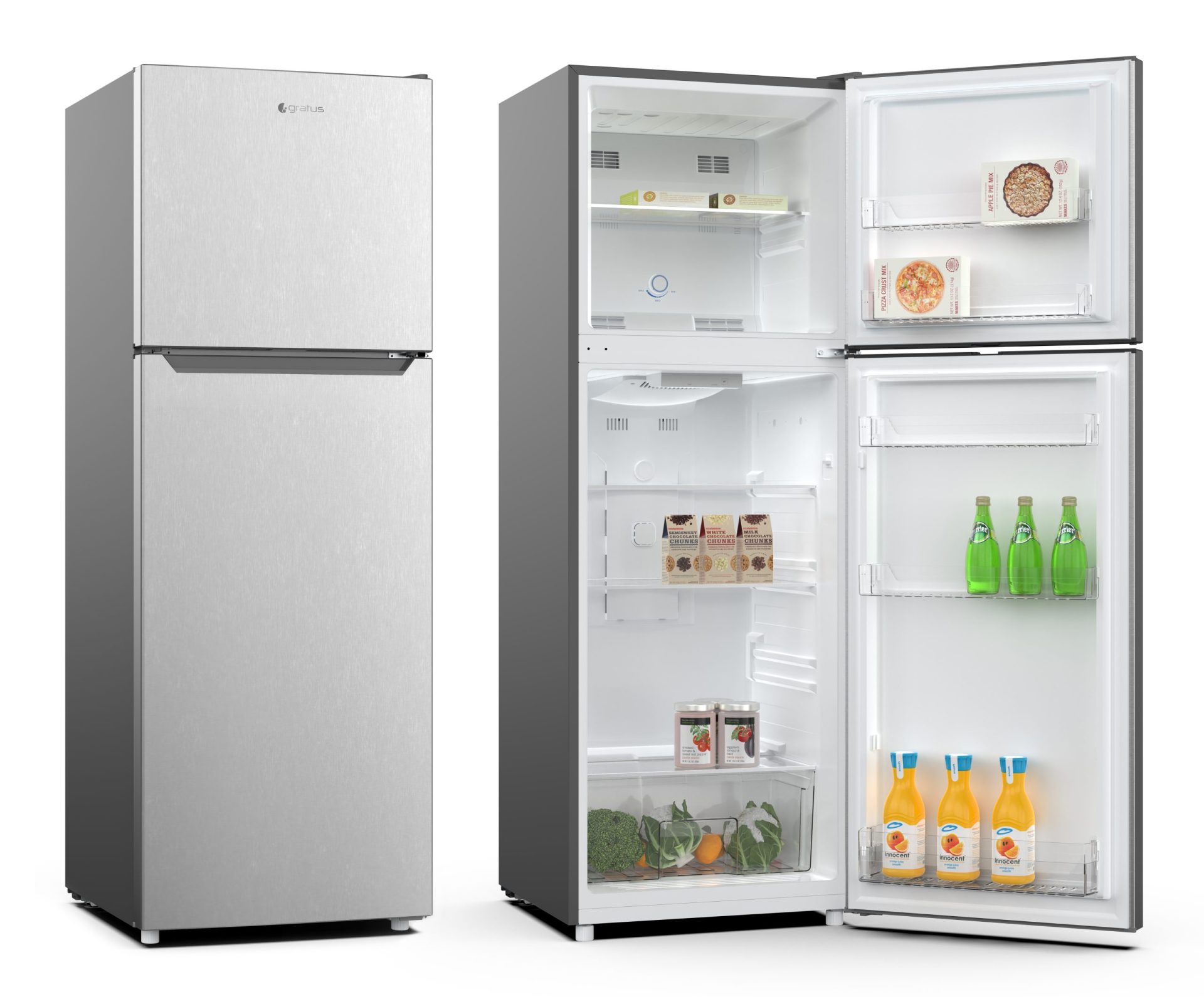 Gratus Top Mount Convertible Frost Free Double Door Refrigerator - Refrigerator by Gratus