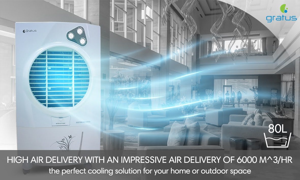 Gratus IceStorm80DX 80L Evaporative Air Cooler with Ice Chamber image 5