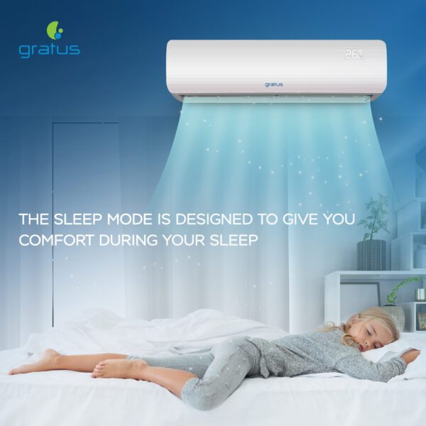 Gratus 1.5 Ton Split Air Conditioner | Frost Self-Clean | 4-Way Cooling | GSAC18TRS image 4