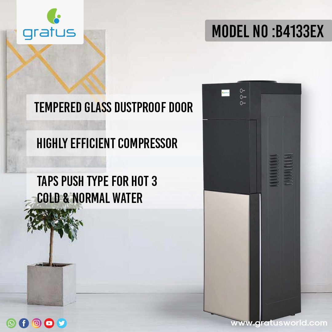 Gratus Bottom Loading Floor Standing Water Dispenser with Refrigerator | Hot image 3