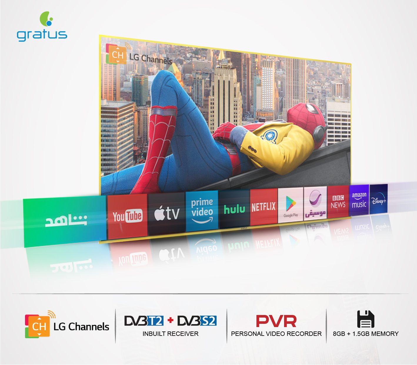 Gratus WebOS Powered 4K UHD 85" LED Smart TV with ThinQ AI product detail image