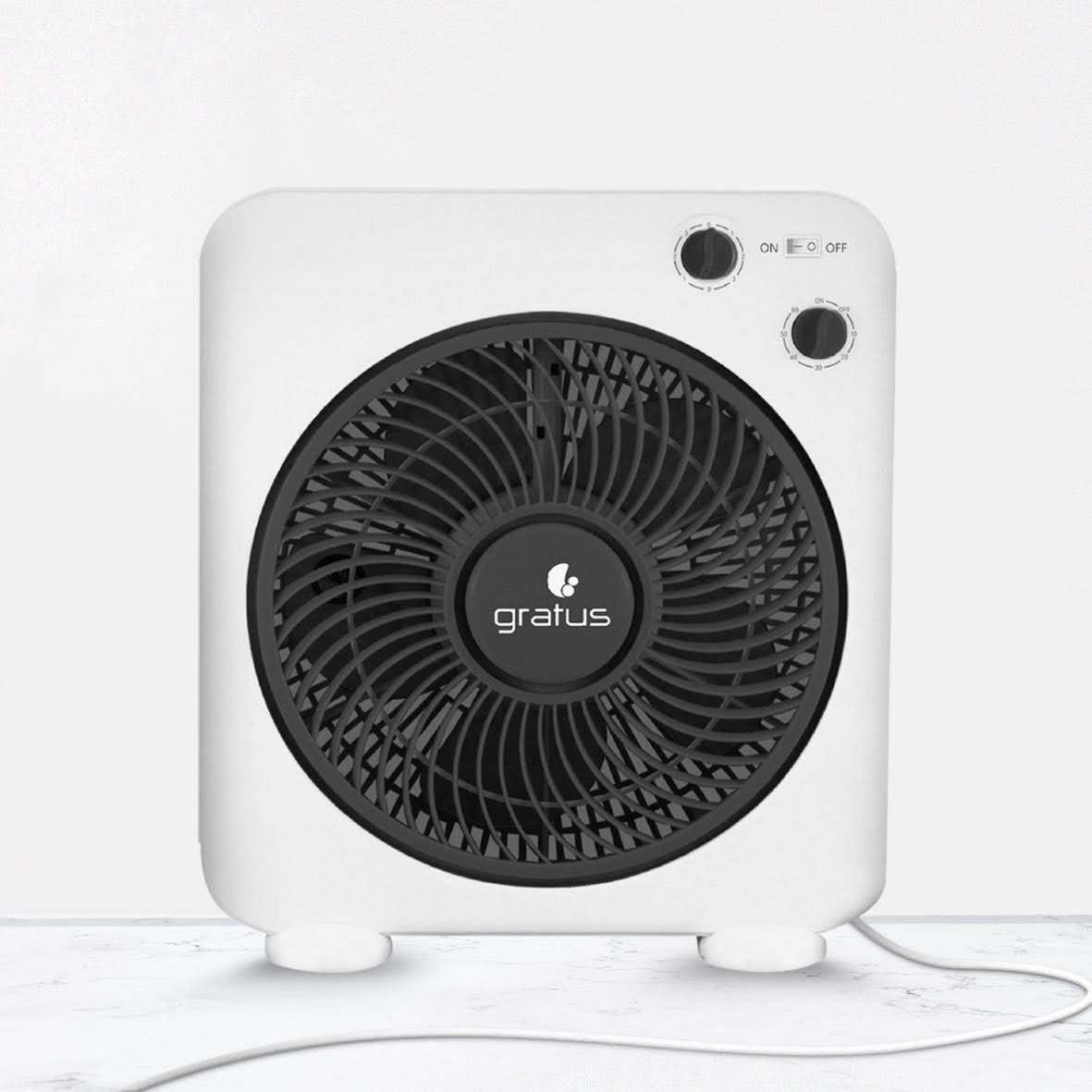 Gratus 12" Electric Box Fan with 5 Leaf Strong Blades - Fan & Evaporative Coolers by Gratus