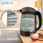 Gratus 1.8L Premium Borosilicate Glass Electric Kettle with 360° Cordless Base image 4