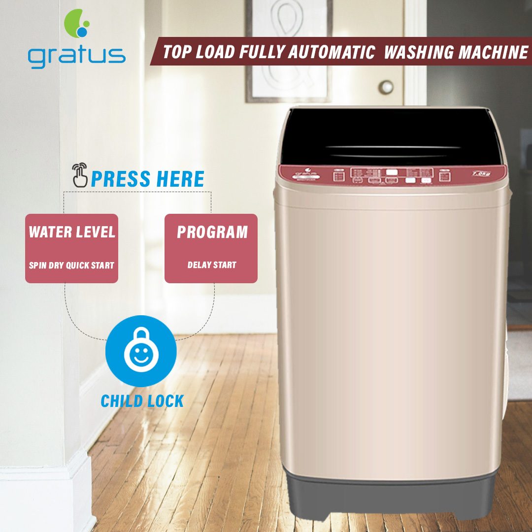 Gratus 7 KG Fully Automatic Top Load Washing Machine image 4