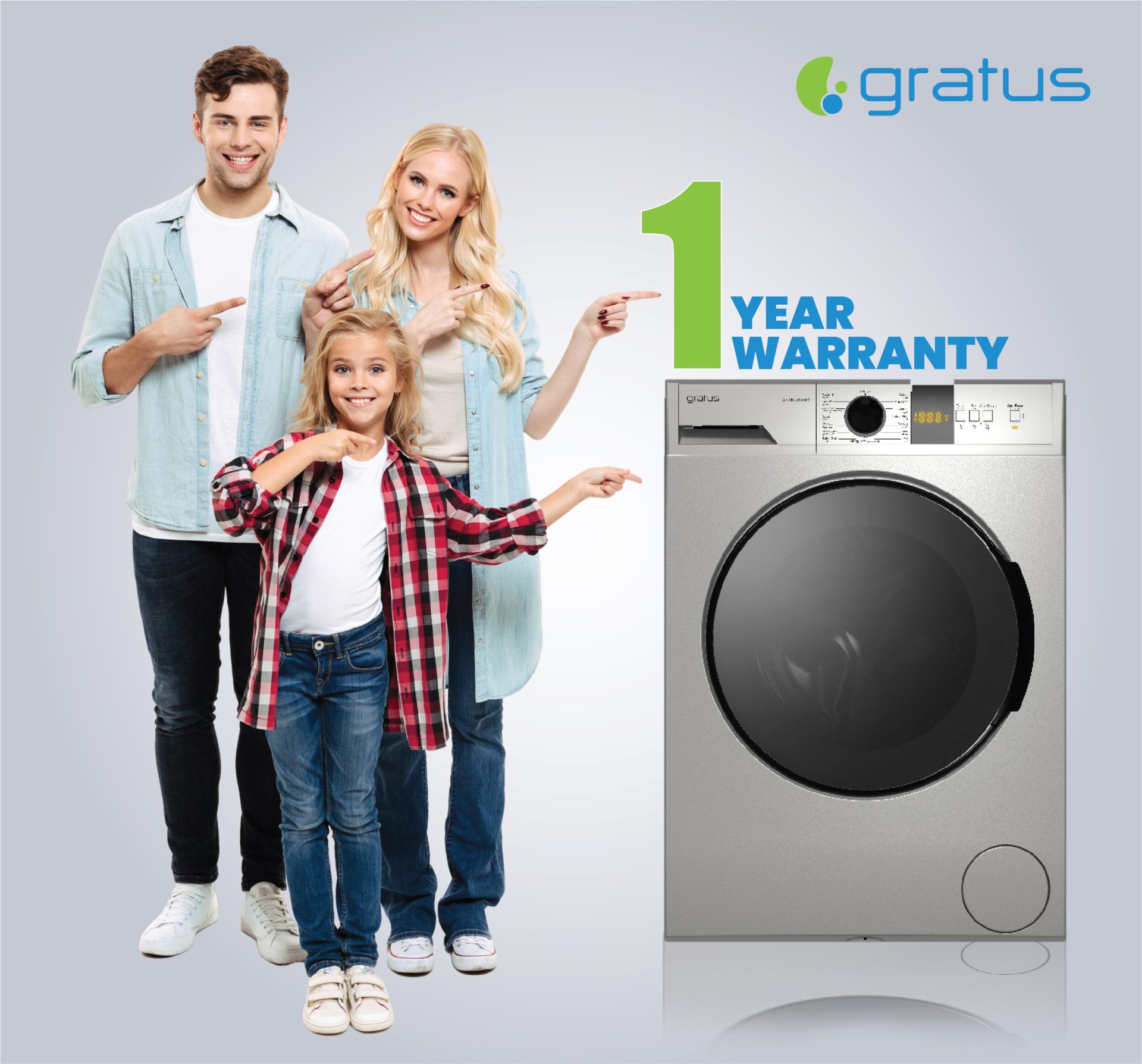 Gratus 8 KG Front Load Washing Machine 1400 RPM & 15 Programs image 4