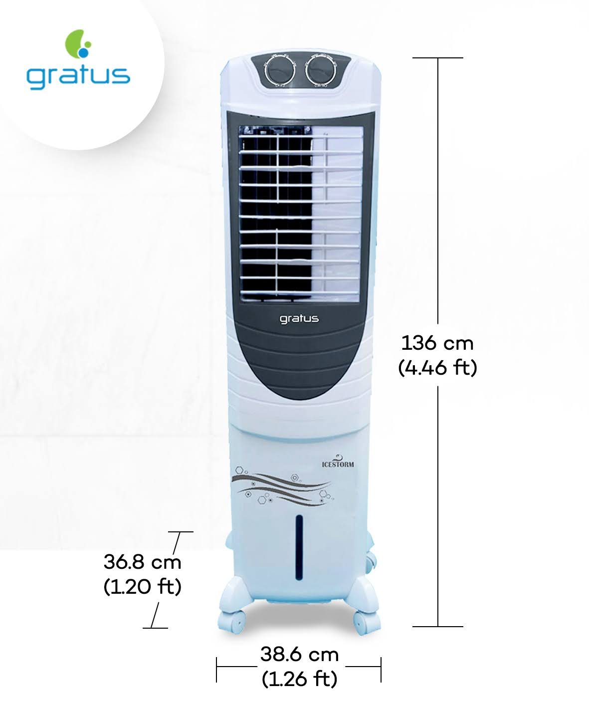 Gratus 35L ICESTORM35 Air Cooler with Ice Chamber image 4