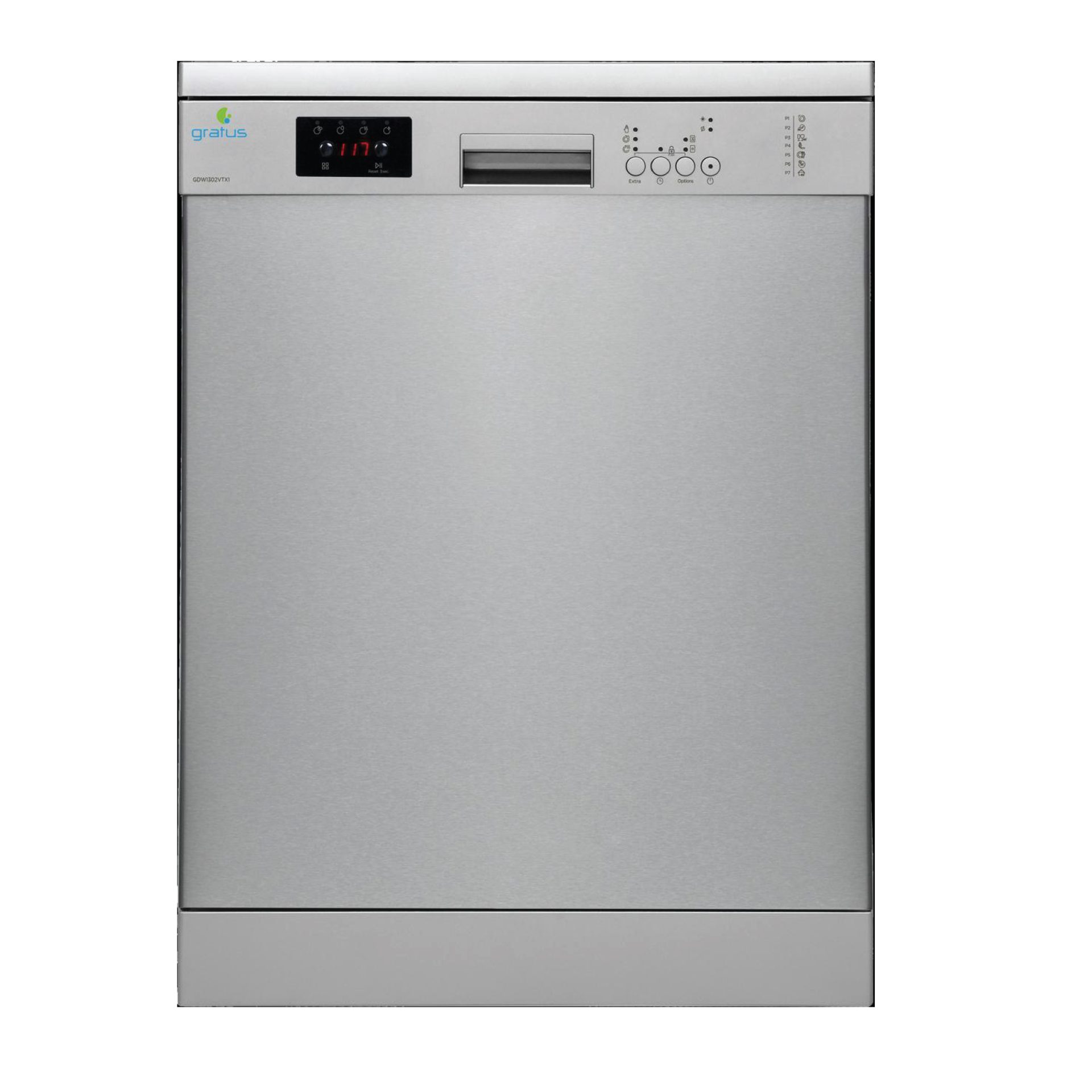 Gratus 13 Place Setting Dishwasher | 7 Programs | Energy Efficient | Inox | GDW1302VTX1