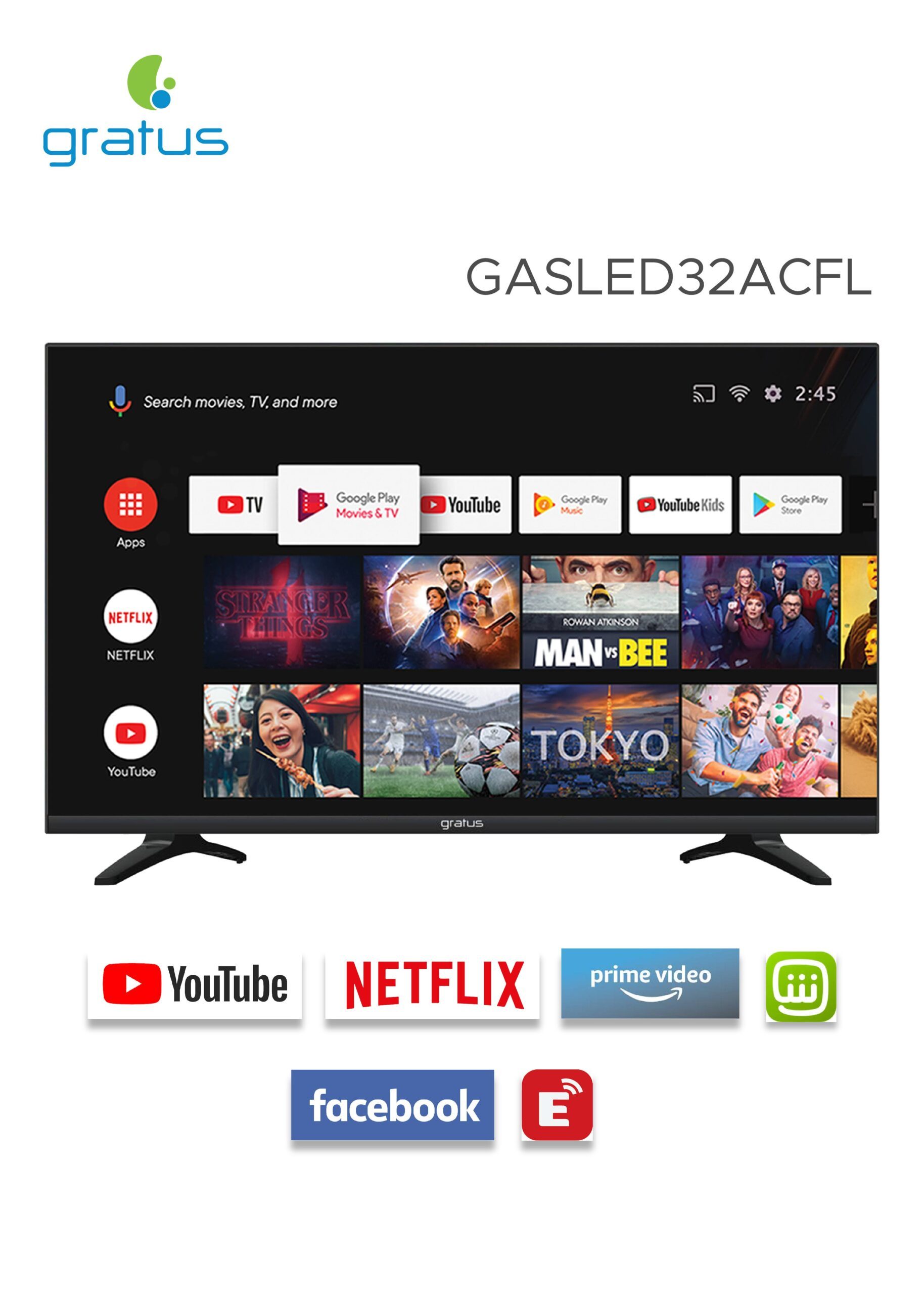 Gratus 32 Inch HD LED Smart TV with Android Smart Function image 6