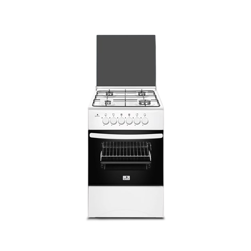 Gratus Classic Series 50×50cm Full Gas Free Standing Cooker with 4 Euro Burners, Glass Top Lid & Oven Lamp | GGR54FRTES