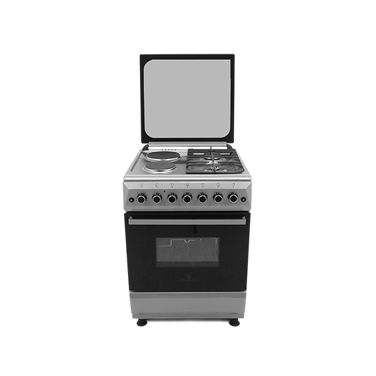 Gratus 60×60cm Free Standing Cooker with 2 Euro Burners & 2 Hotplates, Turbo Fan, Double Safety & Commercial Cast Iron | FCRH622KTSS1 - 60X60 by Gratus