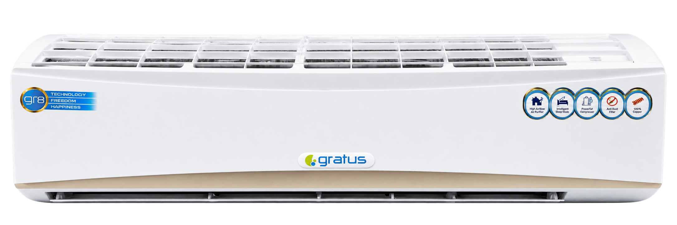 Gratus 2.5 Ton Split Air Conditioner | Heavy-Duty Piston Compressor | R22 Refrigerant | GSACP30VIX2 product detail image