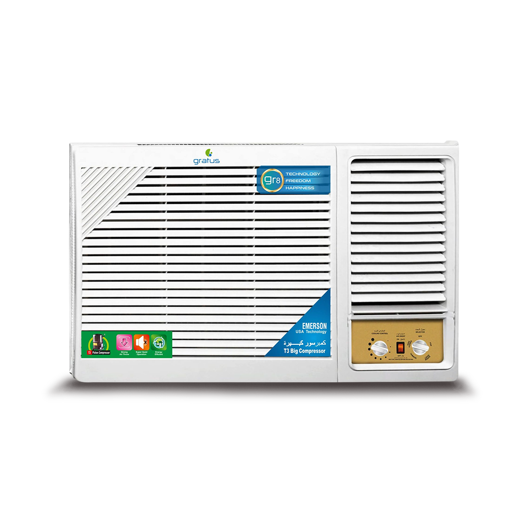 Gratus 1.5 Ton Window Air Conditioner | Heavy-Duty Piston Compressor | R410A Refrigerant | GWACP18X2 - Window AC by Gratus