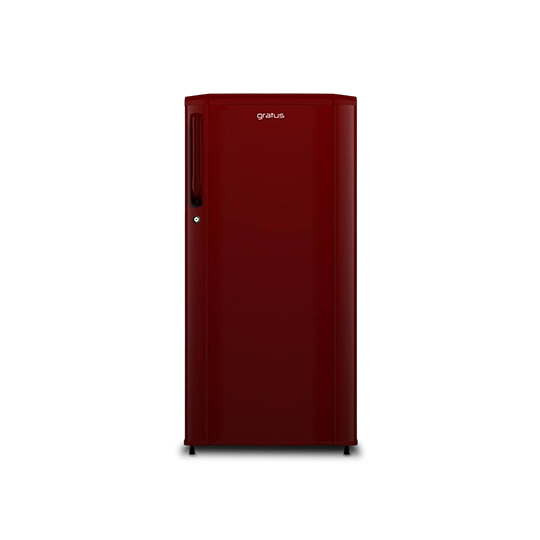 Gratus Single Door Refrigerator (Maroon color),1 Year Full & 5 Years Compressor Warranty, Model- GDCR210RH
