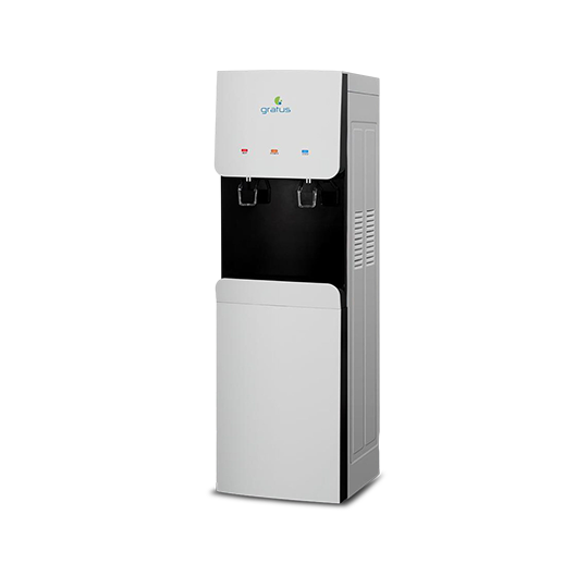 Gratus Hot & Cold Water Dispenser with Refrigerator, 2 Taps (White) | GWD588ZCFRW