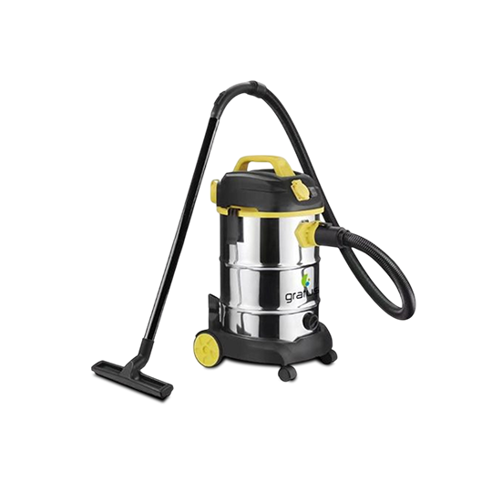 Gratus 1600W Wet, Dry & Blow Canister Vacuum Cleaner with 2000W Power Tool Socket – 30L Stainless Steel Tank | GR-WVC2516AC - Vacuum Cleaners by Gratus