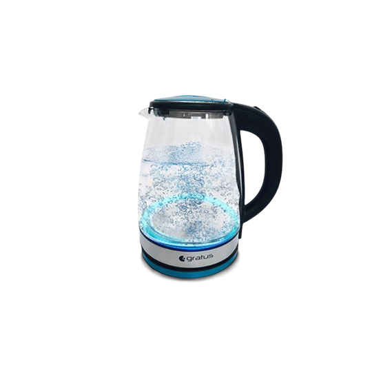 Gratus 1.8L Electric Glass Kettle with 360° Cordless Base, LED Illumination & Auto Shut-Off, Model – GKSG1820AC - Electric Kettle by Gratus